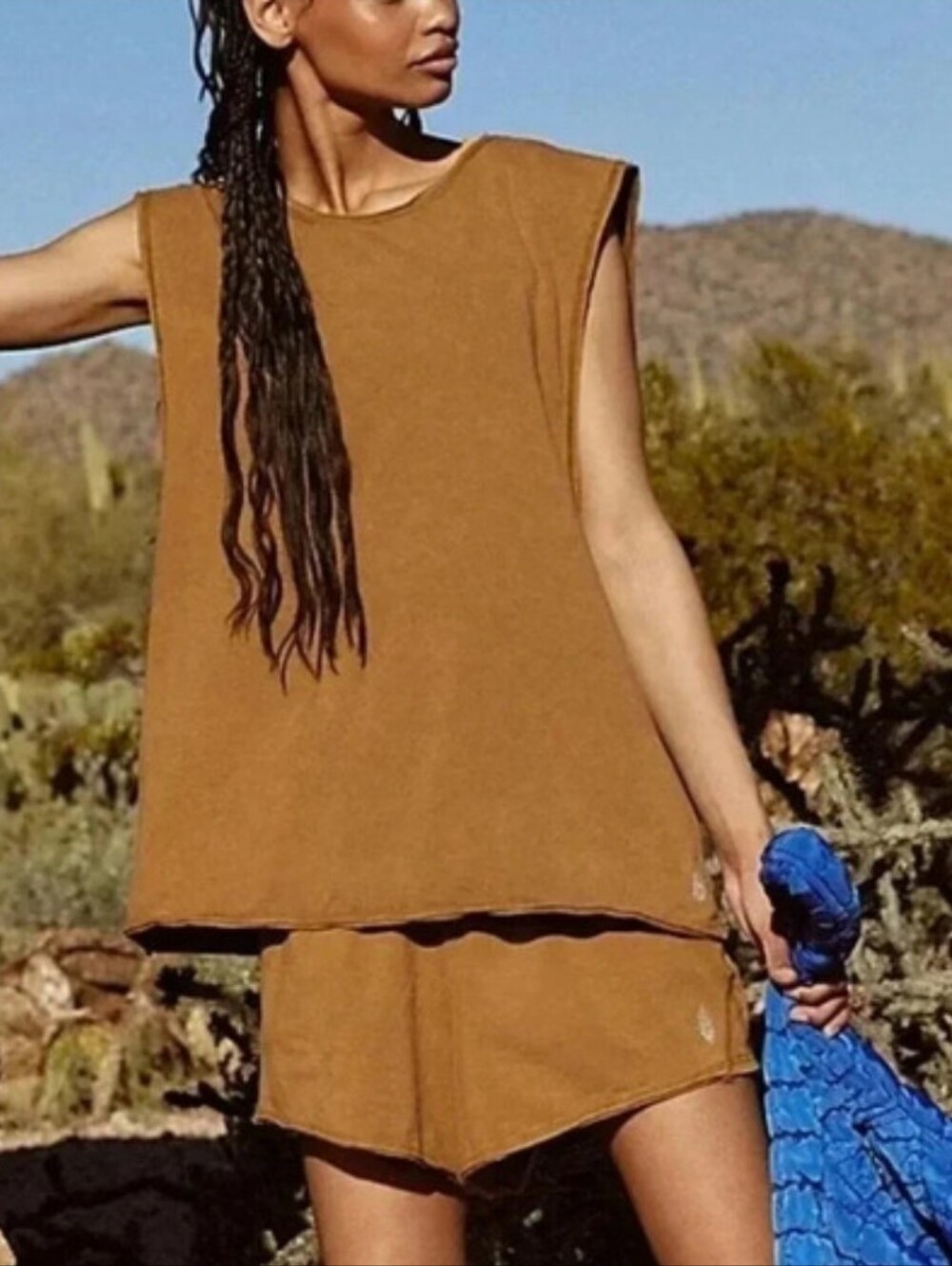 FP Movement by Free People Tan Twist Open-Back Muscle Tank Top Medium Athletic - Picture 2 of 7